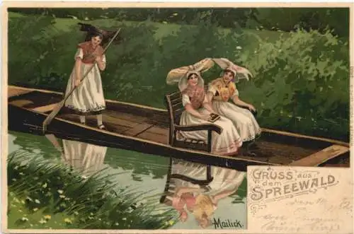 Gruss aus dem Spreewald - Litho - Künstler AK Mailick - Litho -753520