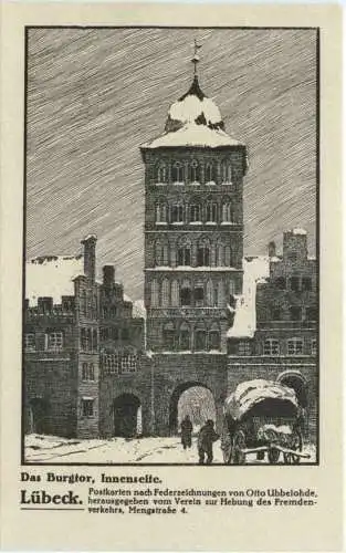 Lübeck - Die Burgtor - Künstler Ak Otto Ubbelohe -753434