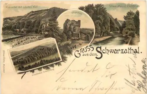 Gruss aus dem Schwarzathal - Litho -762548