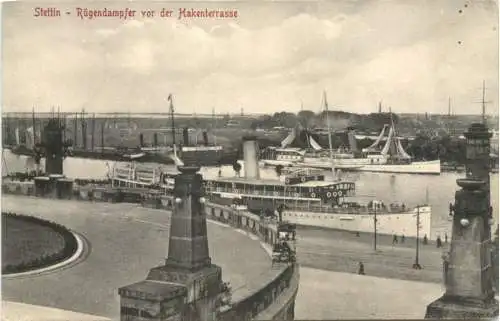 Stettin - Rügendampfer von der Hakenterrasse -765830