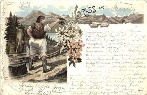 Gruss aus den Bergen - Litho -766258