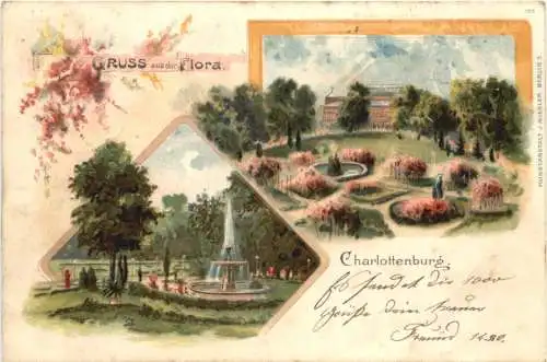 Charlottenburg - Gruss aus der Flora - Litho -766928