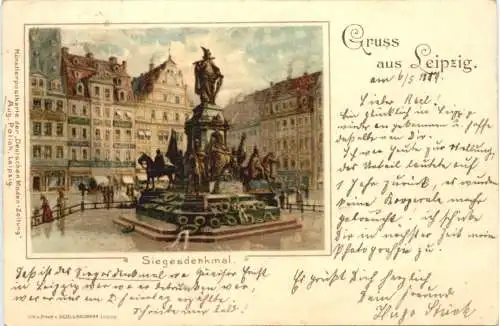 Gruss aus Leipzig - Siegesdenkmal - Litho -767844