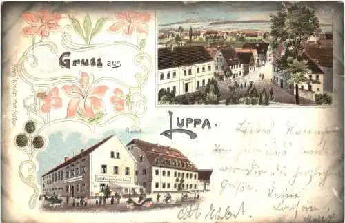 Gruss aus Luppa - Litho - Dahlen -767972