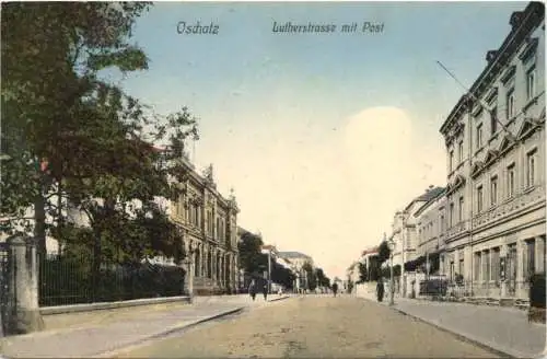 Oschatz - Lutherstrasse mit Post -767968