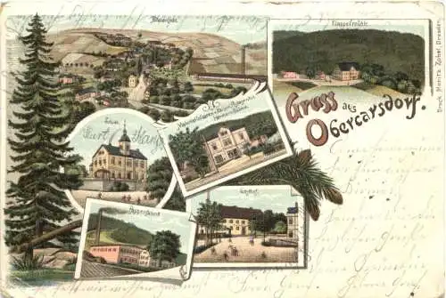 Gruss aus Obercarsdorf - Litho - Dippoldiswalde -768192