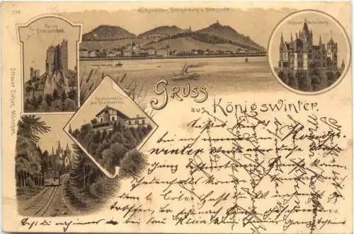 Gruss aus Königswinter am Rhein - Litho -768478