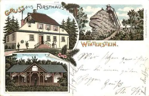 Gruss aus Forsthaus Winterstein - Litho -769716