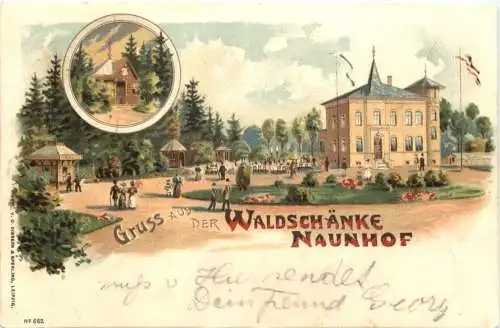 Gruss aus der Waldschänke Naunhofa - Litho -769722