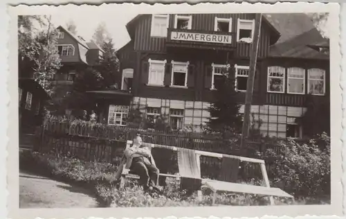 (F25671) Orig. Foto Pension Immergrün im Riesengebirge 1937