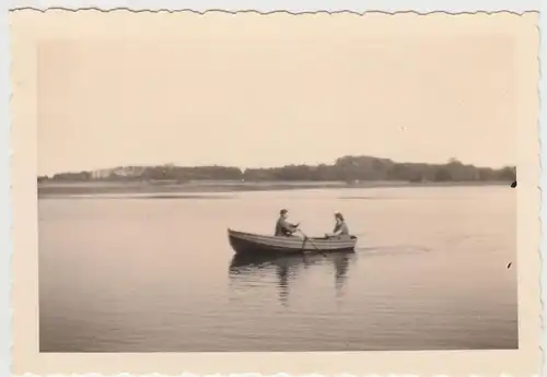 (F24744) Orig. Foto Kiel, Boot auf dem Schulensee 1940