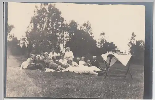 (F11035) Orig. Foto Karlstad, Picknick nach einer Bootsfahrt 1913