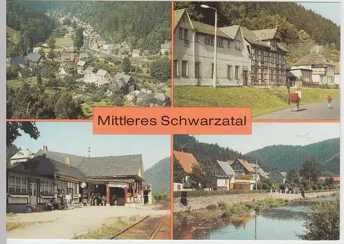 (96705) AK Mittleres Schwarzatal, Mehrbildkarte, 1989