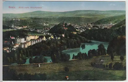 (55945) AK Greiz, Blick vom Hirschstein, 1924