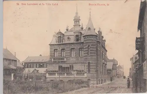 (109137) AK Berck Plage, Rue Lavoisier et la Villa Calot, Feldpost 1914