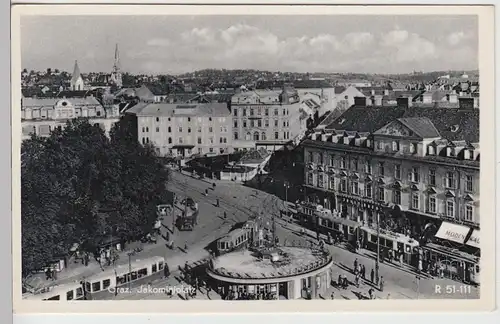 (110062) AK Graz, Jakominiplatz, Straßenbahn