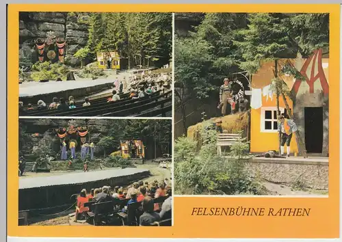 (99715) AK Kurort Rathen, Mehrbildkarte Felsenbühne, 1988