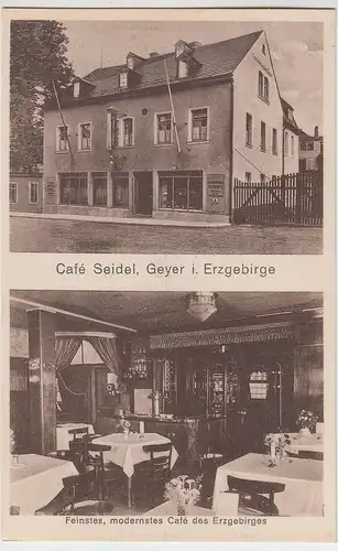 (94883) AK Geyer im Erzgebirge, Café Seidel, vor 1945