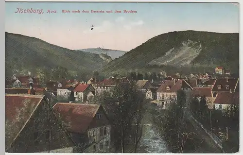 (64541) AK Ilsenburg, Harz, Blick Richtung Ilsestein u. Brocken 1941