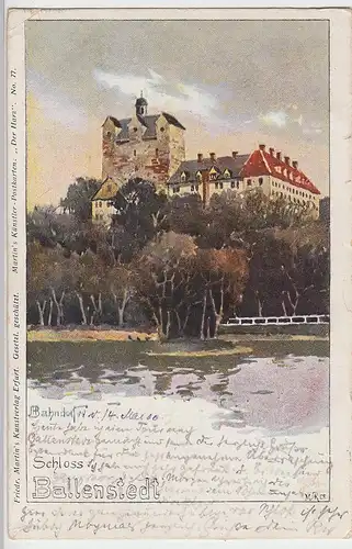 (108679) Künstler AK Schloss Ballenstedt, 1900