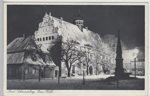 (105181) AK Bad Schmiedeberg, Rathaus bei Nacht, ab 1926