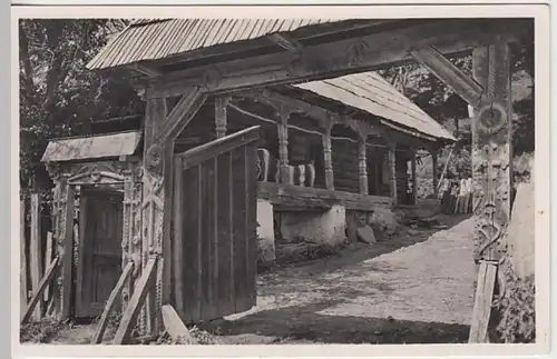 (22373) Foto AK Bauernhaus, Rumänien, Tor