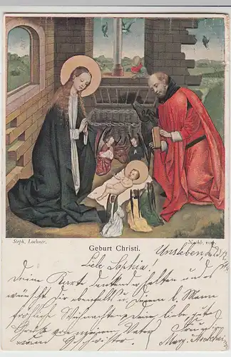 (103675) Künstler AK Steph. Lochner, Geburt Christi 1904