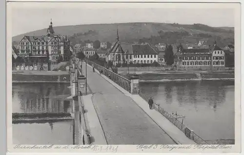 (78140) AK Bernkastel, Hotel 3 Könige u. Hospital Cues, vor 1945