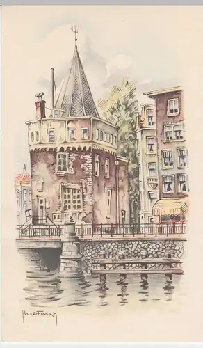 (53616) Künstler AK H.M. Hoefman: Amsterdam, Schreierstoren