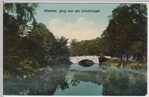 (50410) AK Haarlem, Brug over den Schotersingel, vor 1945