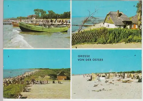 (102213) AK Ostsee, Zingst, Ahrenshoop, Dierhagen, Prerow, Mehrbildkarte 1970