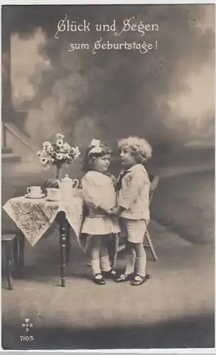 (29514) Foto AK Glück und Segen zum Geburtstag, Kinder 1919