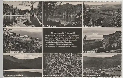 (81851) AK Bayerischer Wald, Mehrbild "O Bayerwald, O Heimat", nach 1945