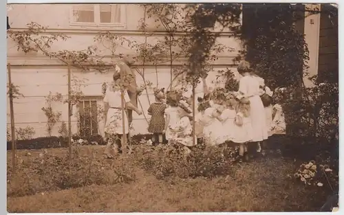 (51433) orig. Foto Paul von Hindenburg mit Mädchen, Blumenkinder, 16.9.1927