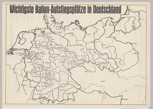 (D691) Ballonfahrt, orig. Dokument "Wichtigste Ballon-Aufstiegsplätze" + DLV Fahrtbericht 1930er