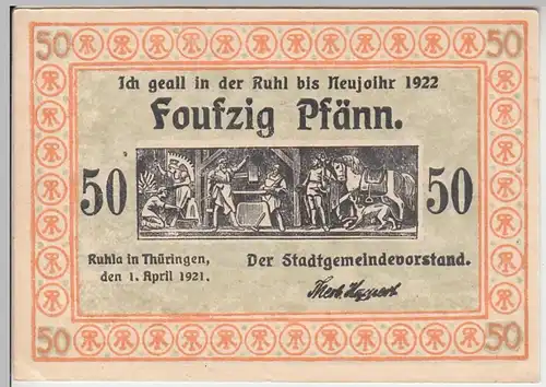 (D779) Notgeld der Stadt Ruhla, 50 Pfennig 1921, Motiv 6