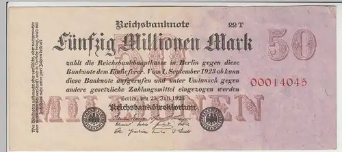 (D968) Geldschein Reichsbanknote, 50 Millionen Mark 1923, Inflation