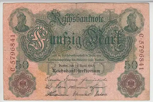 (D1013) Geldschein Reichsbanknote, 50 Mark 1910