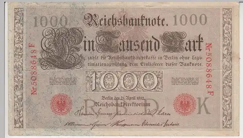 (D1017) Geldschein Reichsbanknote, 1.000 Mark 1910