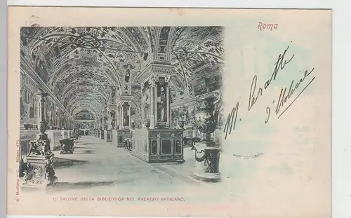 (93673) AK Roma, Il salone della Biblioteca nel Palazzo Vaticano, 1899