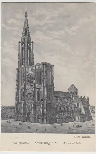 (90979) AK Straßburg, Strassbourg, Münster, La Cathédrale, vor 1945