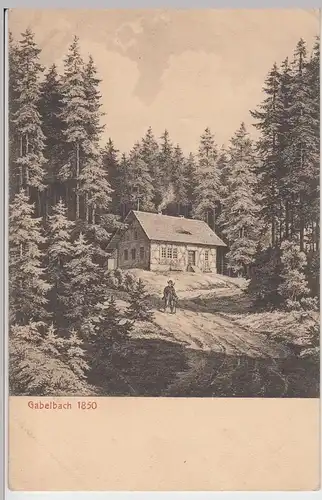 (90907) AK Gabelbachhäuschen um 1850, Karte vor 1945