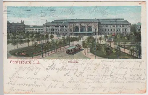 (90565) AK Straßburg, Strasbourg, Bahnhof, 1914