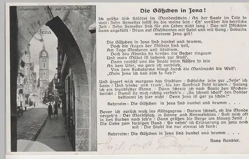 (79232) AK Jena, Johannistor, Blick zur Stadtkirche 1935