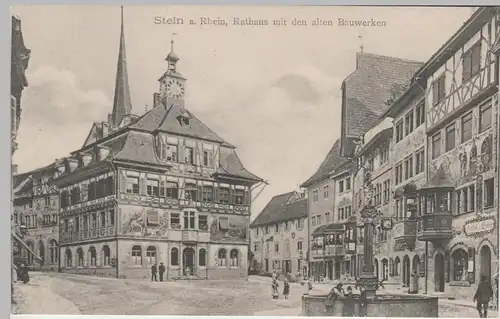 (72630) AK Stein am Rhein, Rathaus m.d. alten Bauwerken, vor 1920