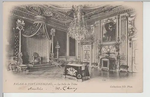 (67423) AK Palais de Fontainebleau, Schloss, Thronsaal 1906