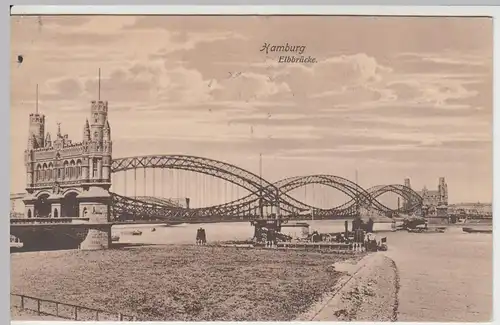 (57965) AK Hamburg, Elbbrücke 1914