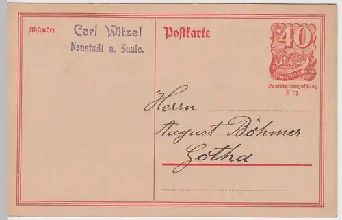 (53230) Ganzsache Deutsches Reich m. Papierpreiszuschlag, 1921