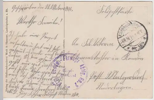 (50447) AK Avricourt (Elfringen), Soldatenfriedhof, Feldpost 1916