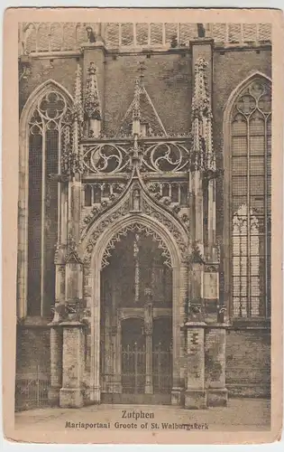 (50361) AK Zutphen, Mariaportaal Groote of St. Walburgskerk, vor 1945